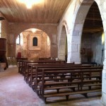 vue de l'intérieur de la chapelle une fois l'électricité et les plafonds posés